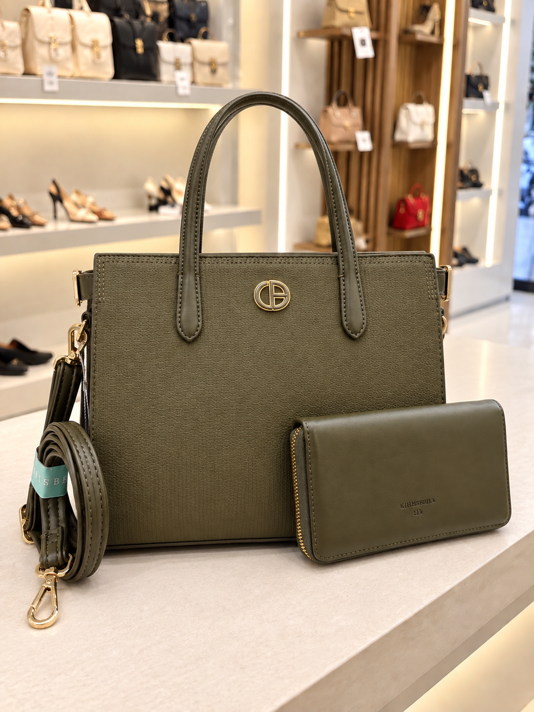 Textured Chrisbella Tote Bag with Matching Wallet