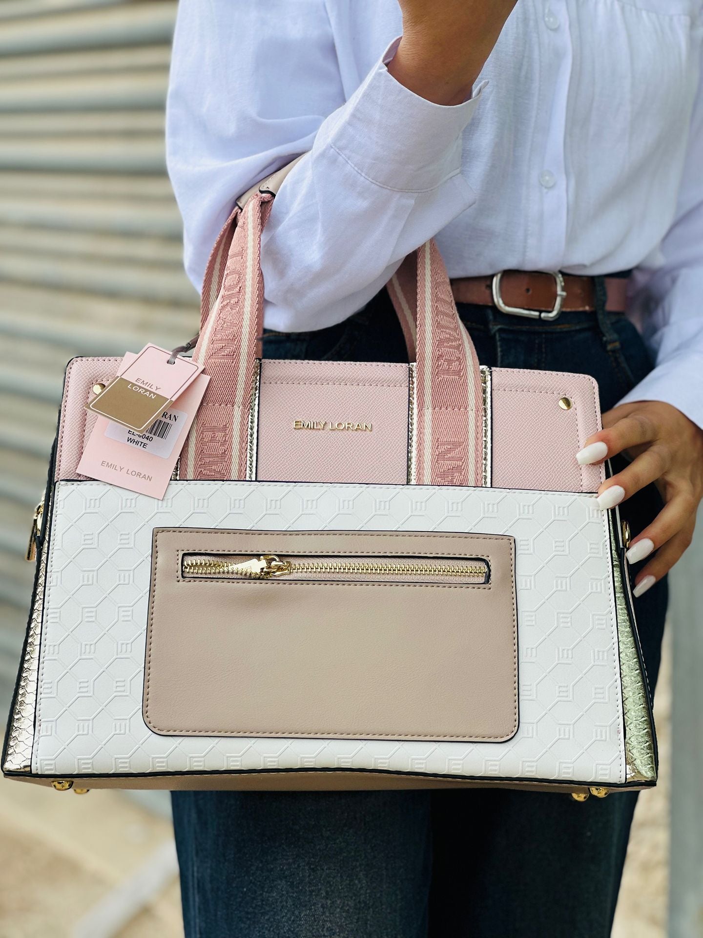 Emily Loran Elegant Pastel Multi-Tone Tote Bag