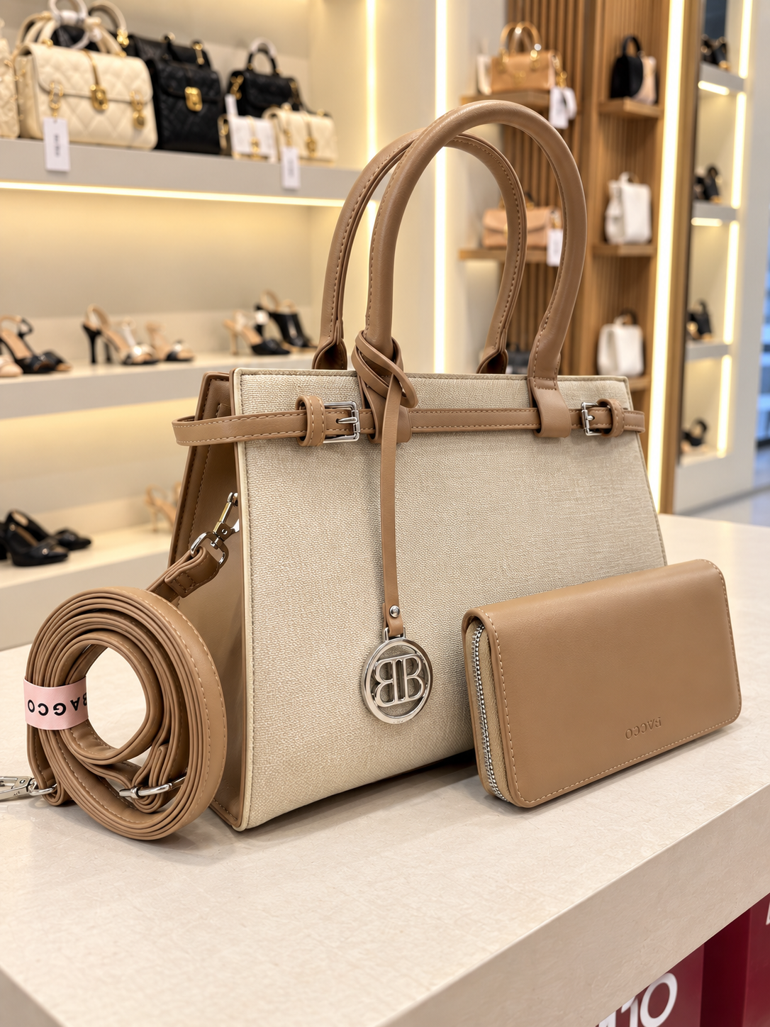 Structured Handbag & Wallet Set