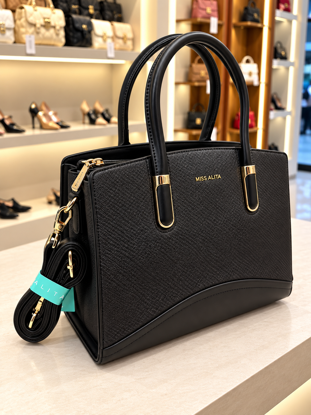 Miss Alita Textured Top-Handle Handbag