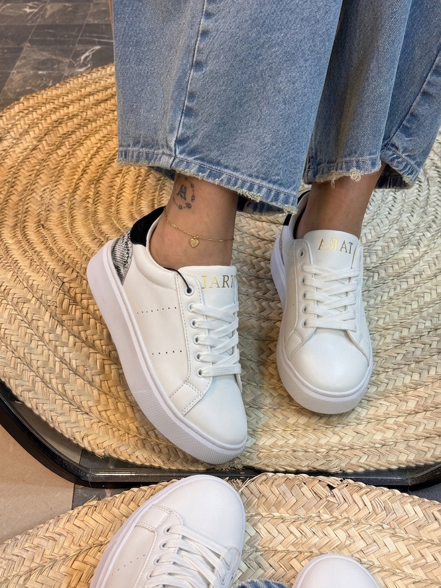White Leather Platform Sneakers