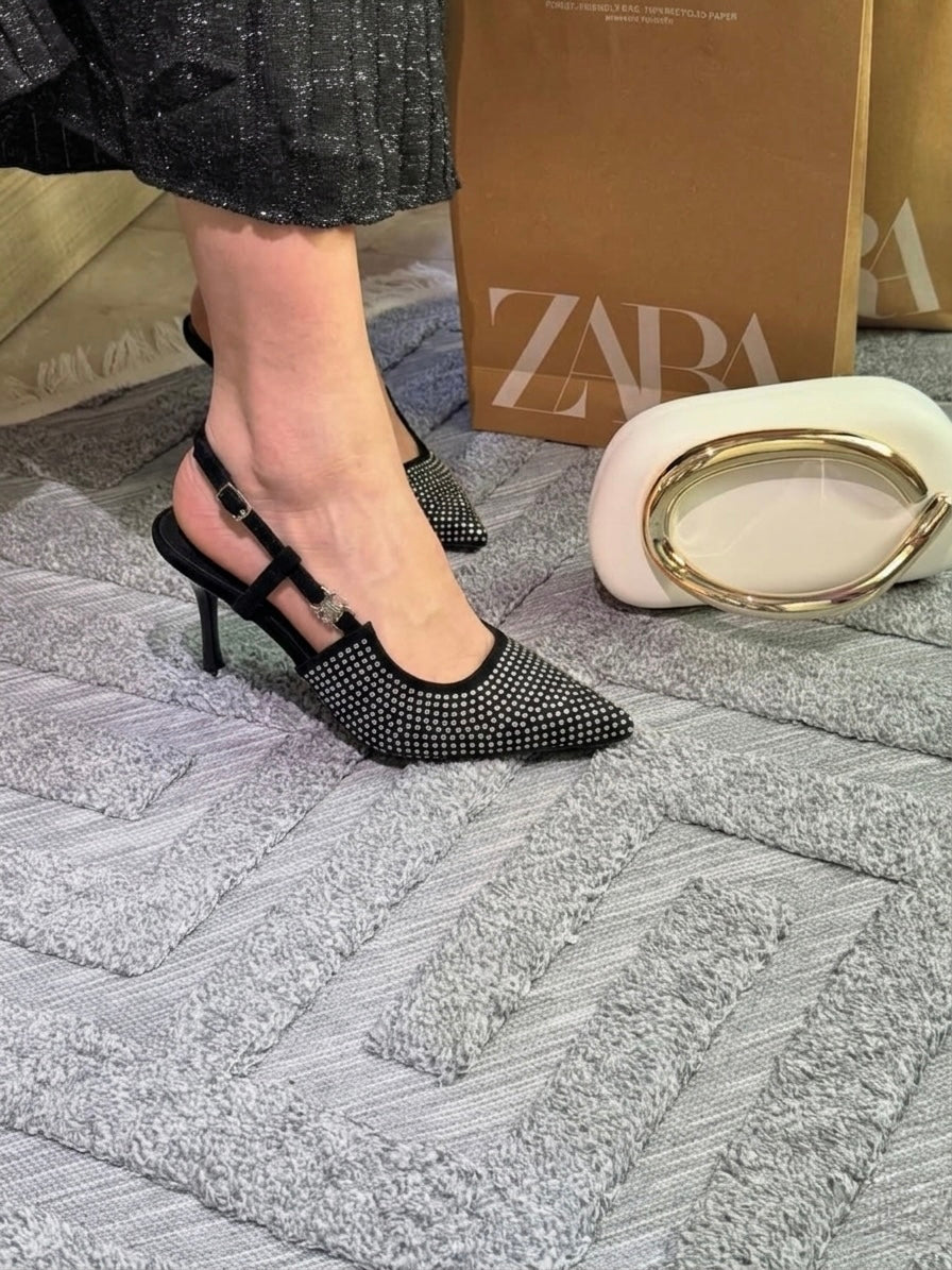 Celine Crystal Embellished Stiletto Heels