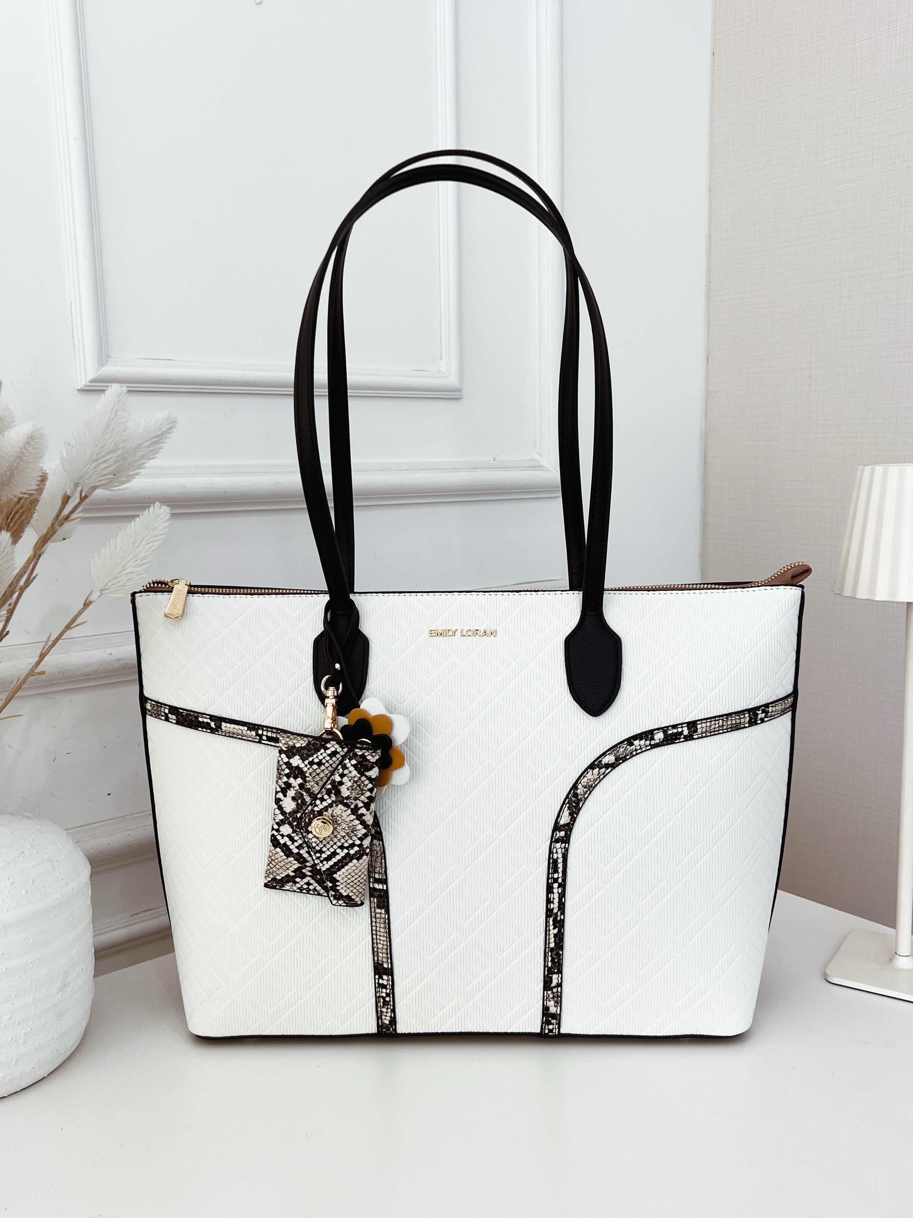 Emily Loran Textured Quilted Shoulder Bag with Matching Mini Pouch
