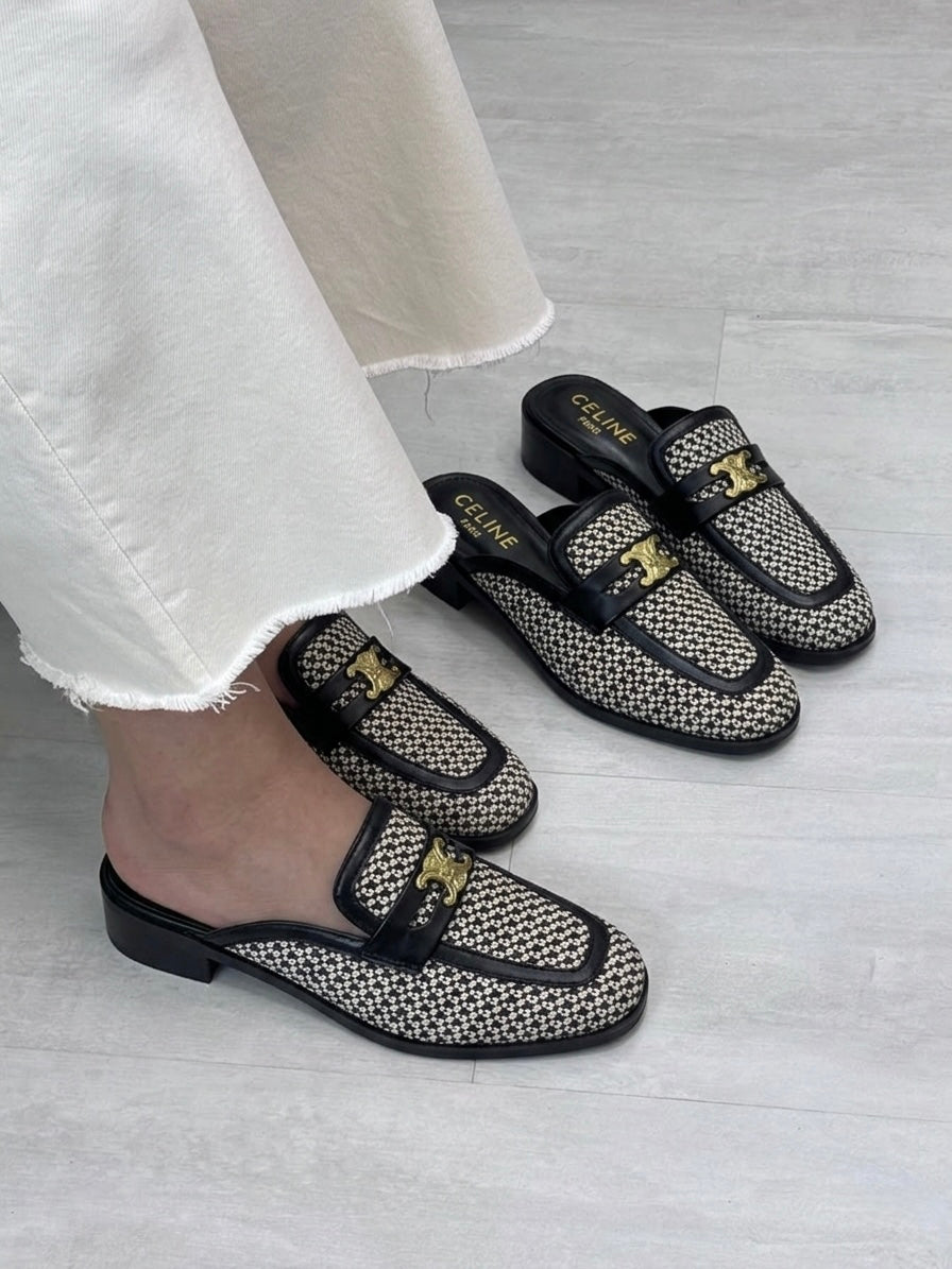 Celine Mules Woven Pattern