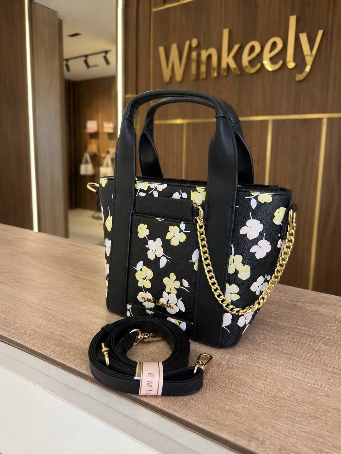 Emily Loran Floral Top Handle Satchel Bag