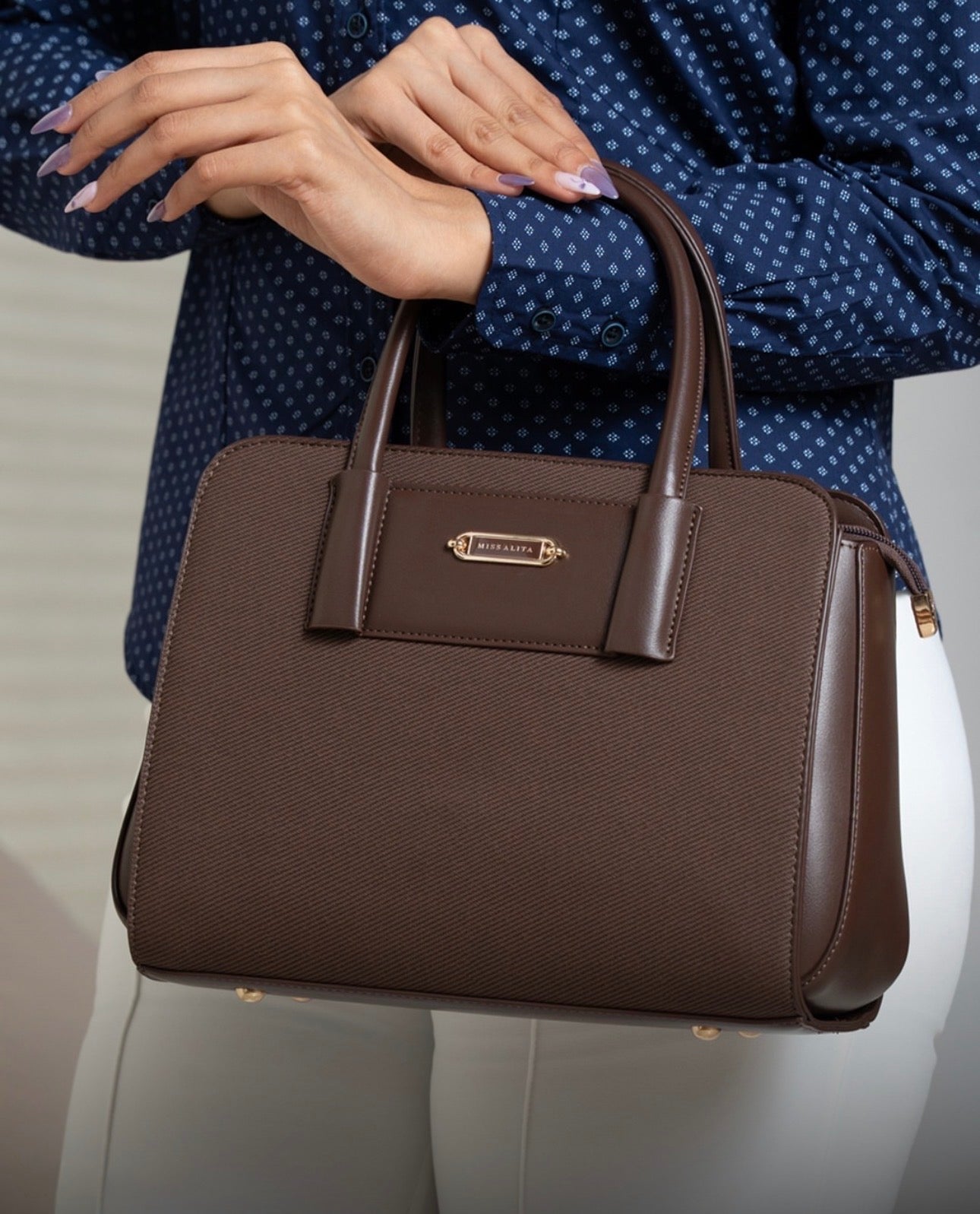 Mimiita Textured Satchel Bag