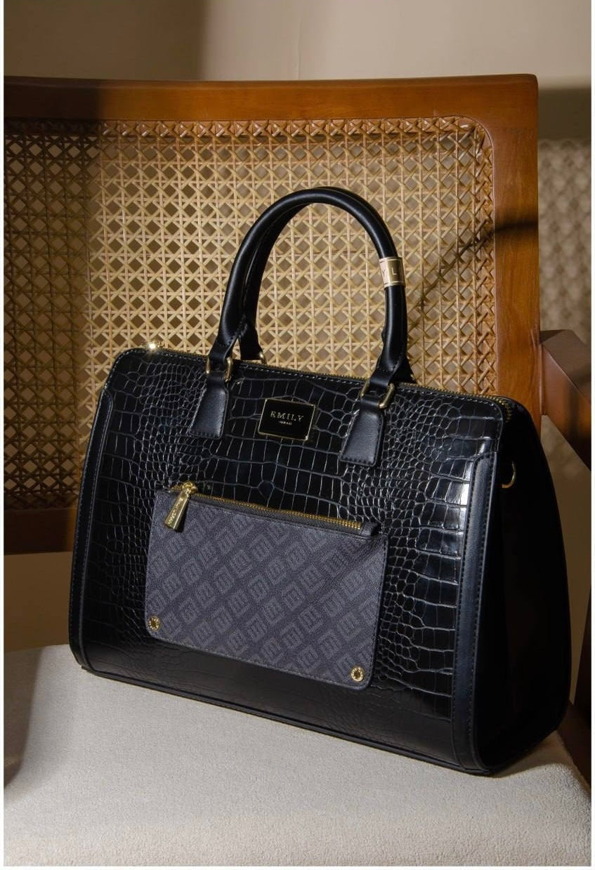 Emily Loran handbag crocodile embossed leather