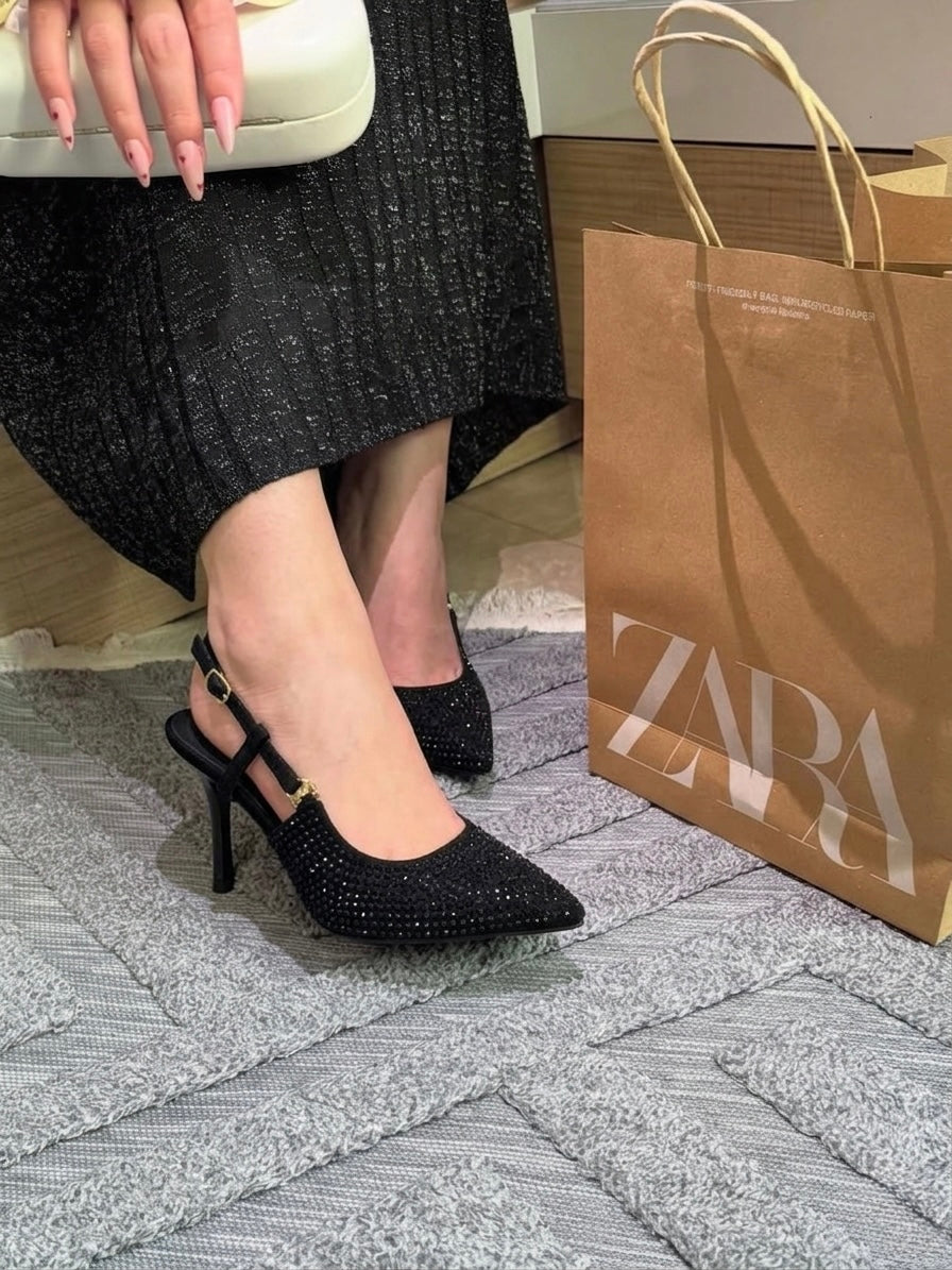 Celine Crystal Embellished Stiletto Heels