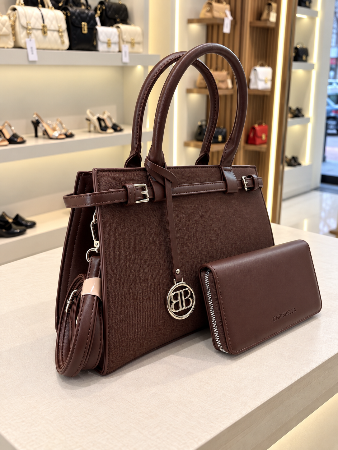 Structured Handbag & Wallet Set
