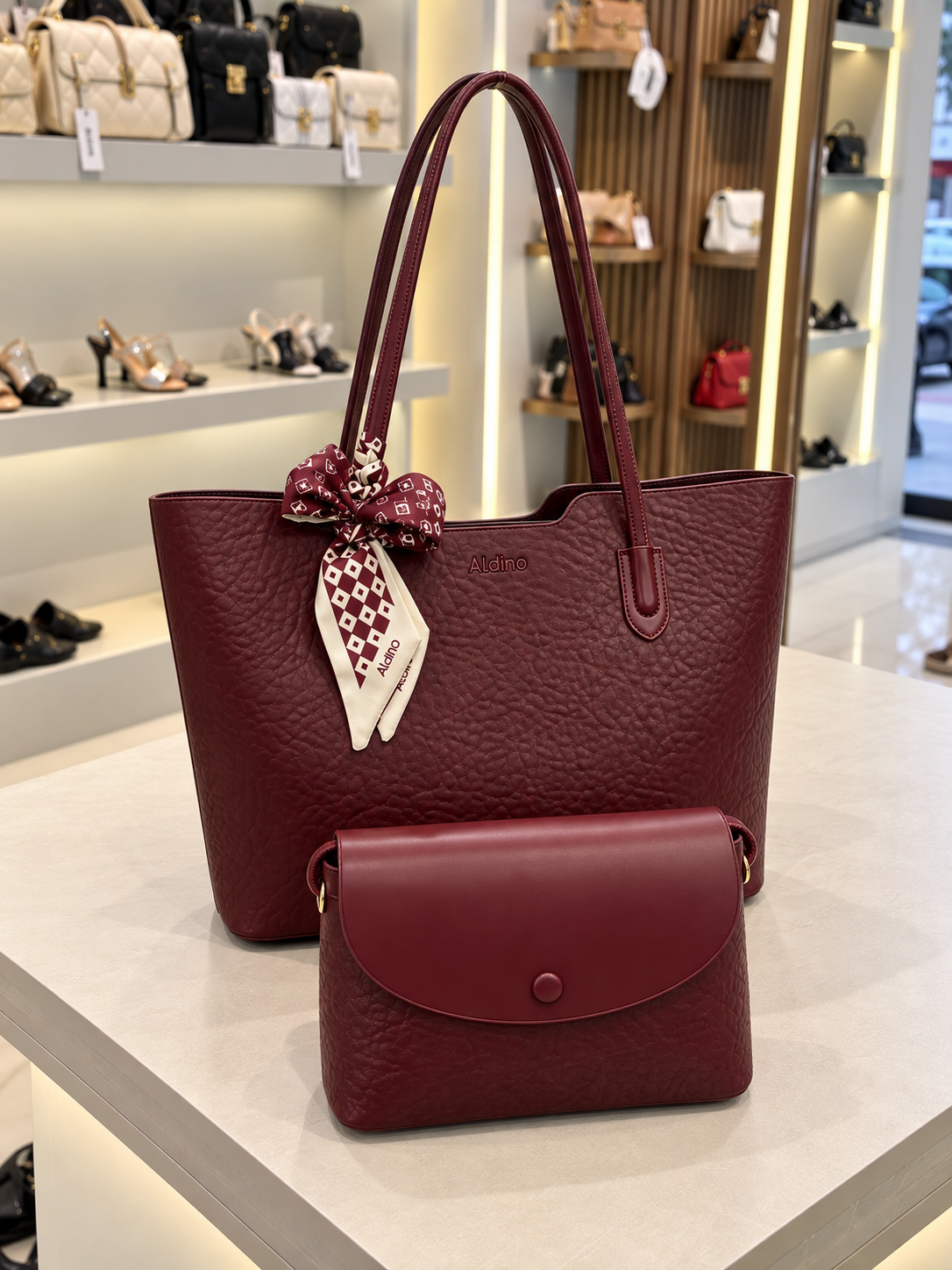Aldino Shoulder Bag With small Claret
