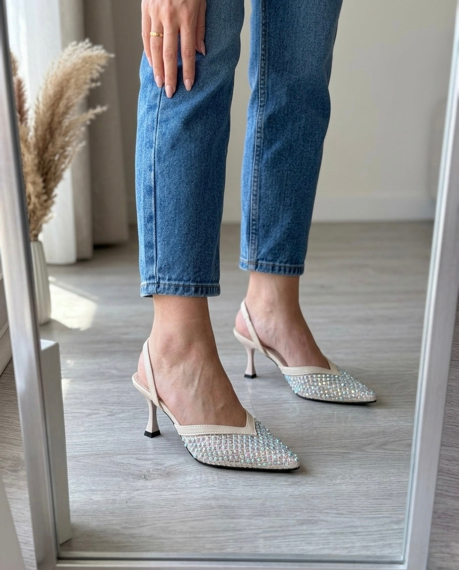 Crystal Pointed Toe Pumps