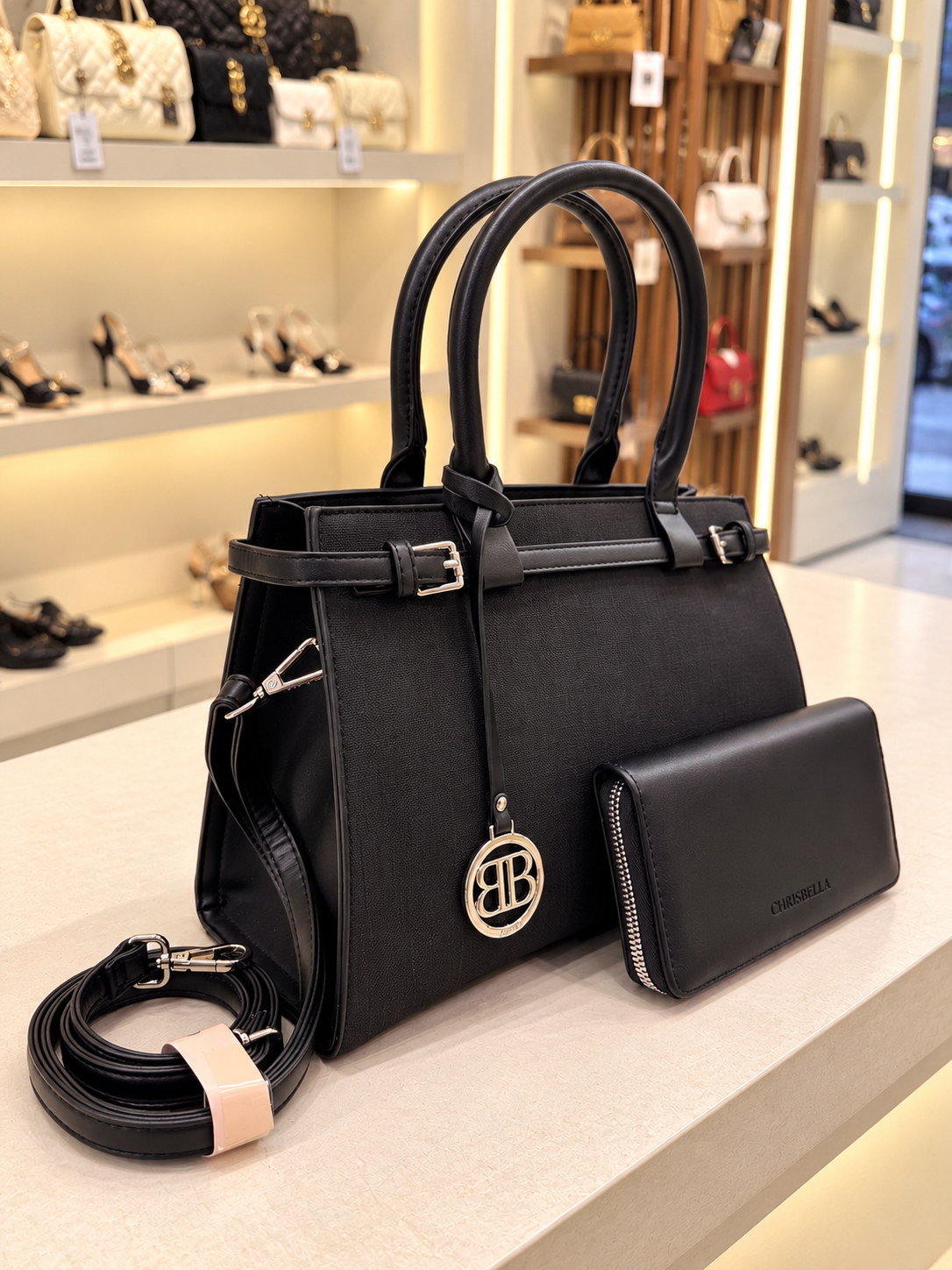 Structured Handbag & Wallet Set