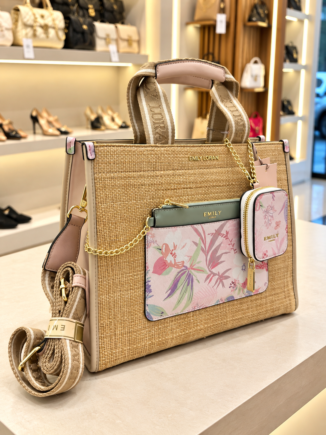 Emily Loran Textured Tote Bag with Coin Purse