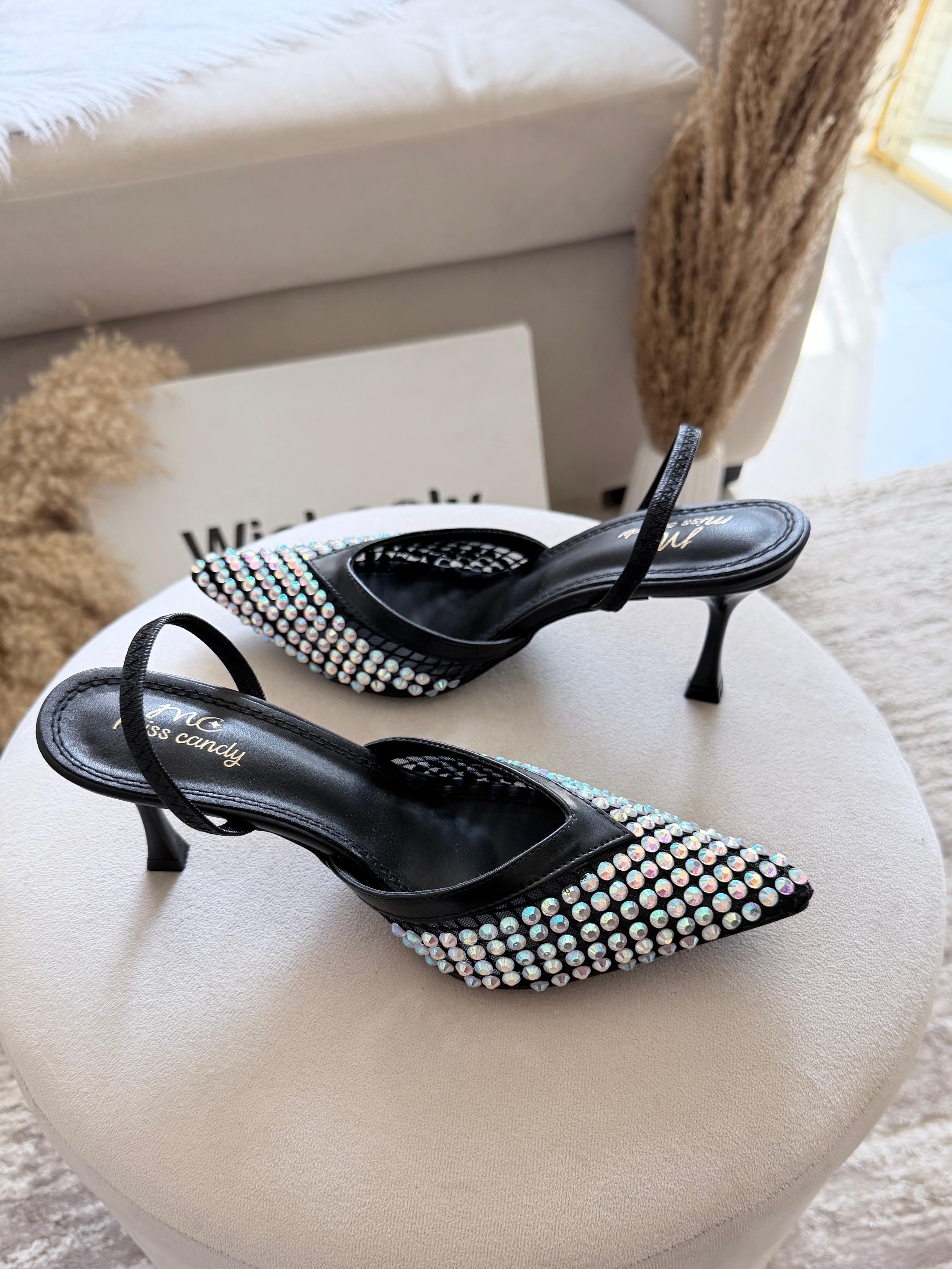 Crystal Pointed Toe Pumps