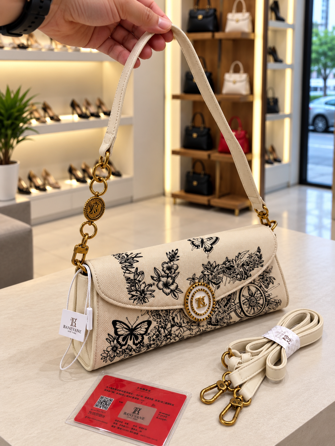 Vintage Butterfly Embroidery Underarm Bag