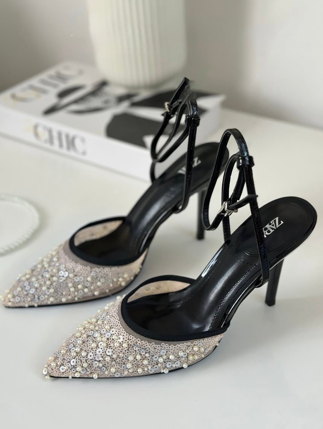 Sparkly Pointed Toe Heels