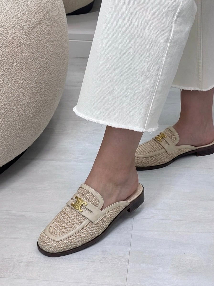 Celine Mules Woven Pattern