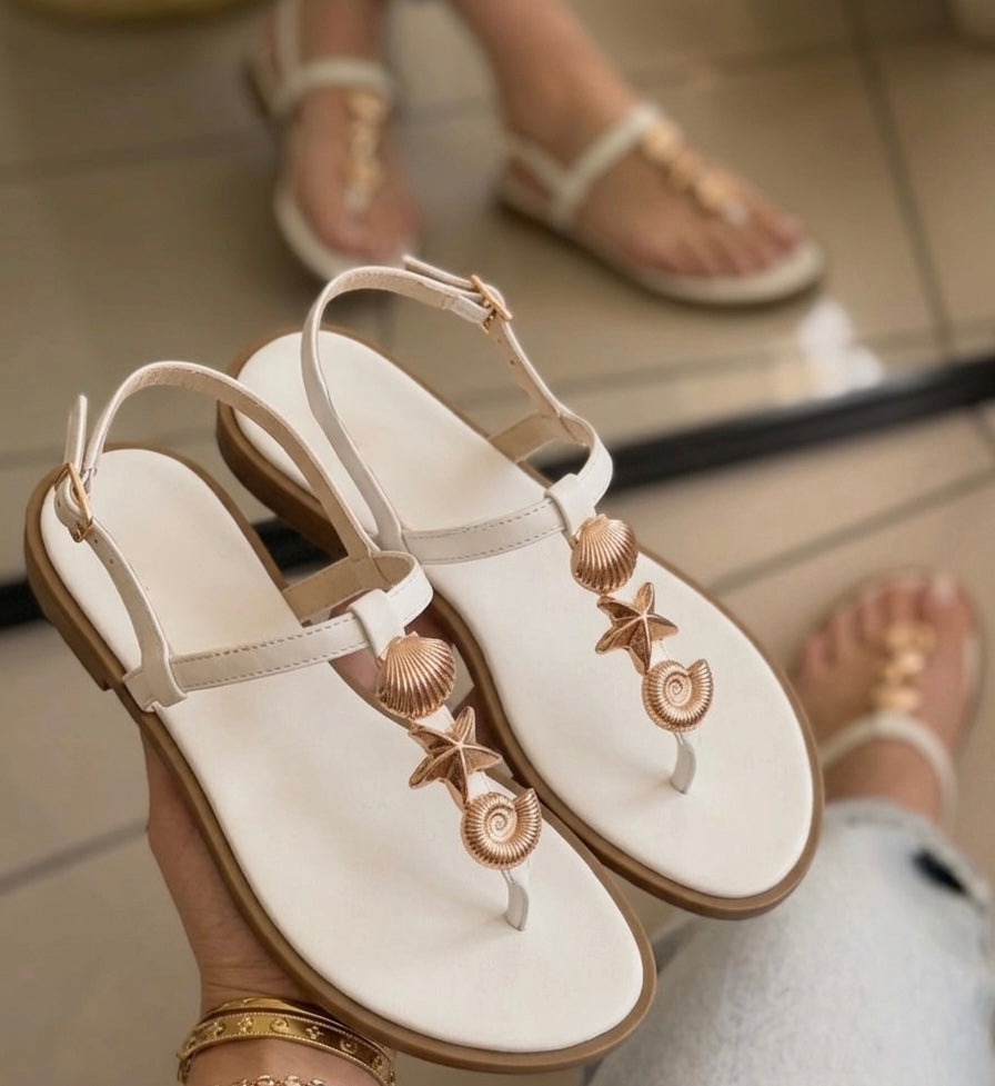 Seashell T-Strap Sandals