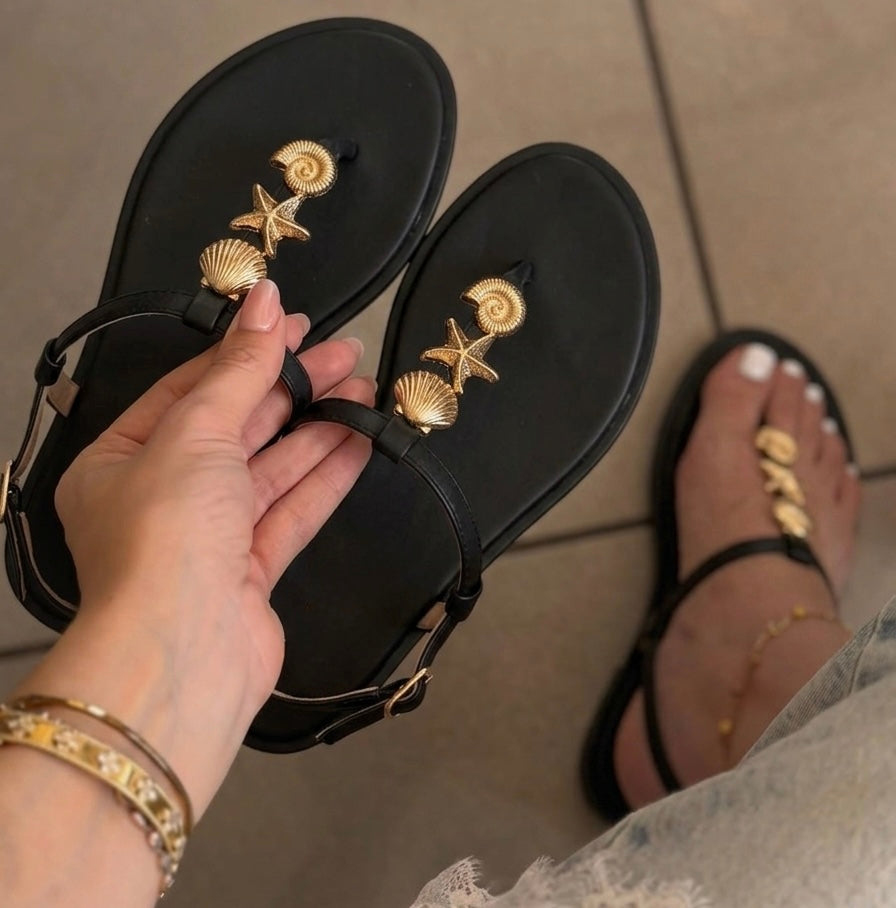 Seashell T-Strap Sandals