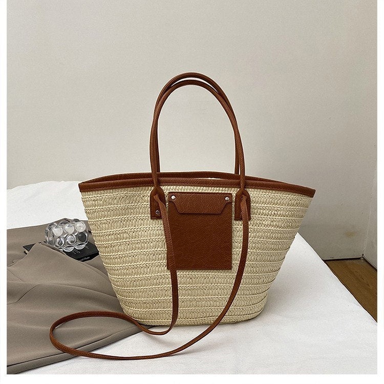 Handwoven Summer Beach Basket Bag