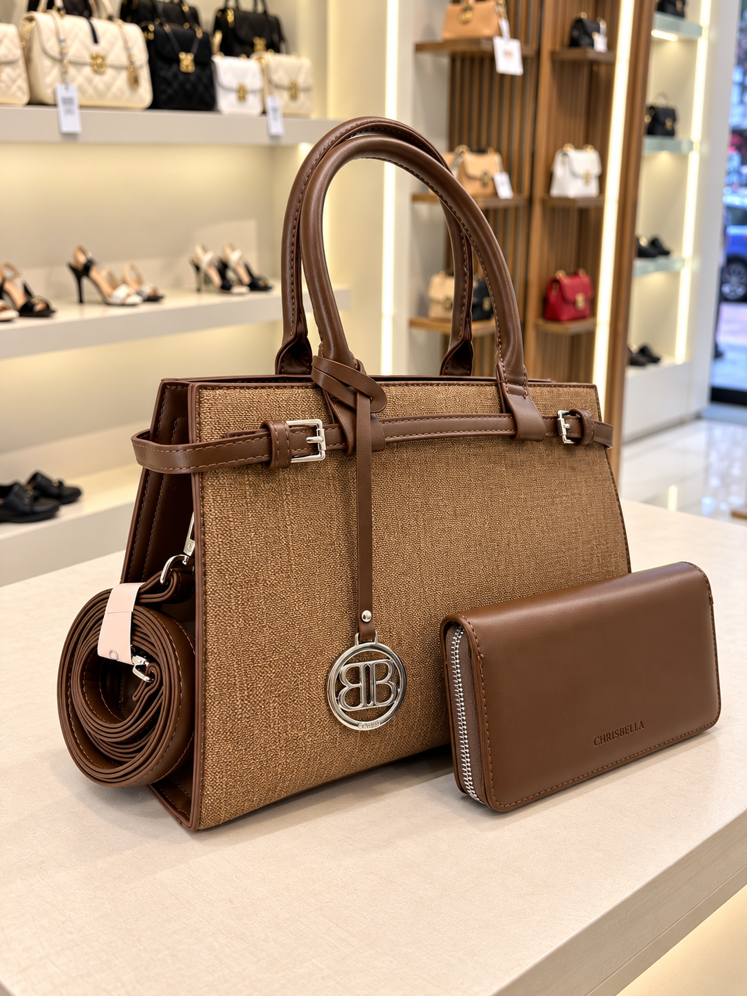 Structured Handbag & Wallet Set