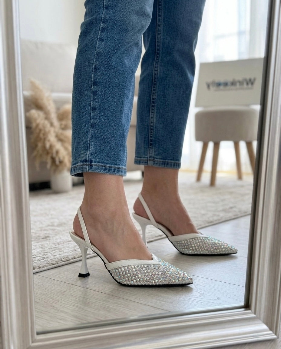 Crystal Pointed Toe Pumps