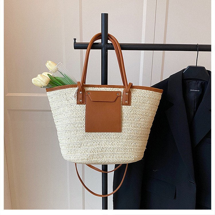 Handwoven Summer Beach Basket Bag