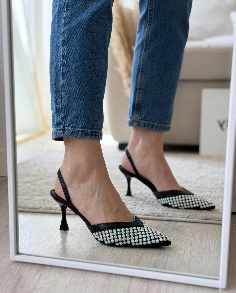 Crystal Pointed Toe Pumps