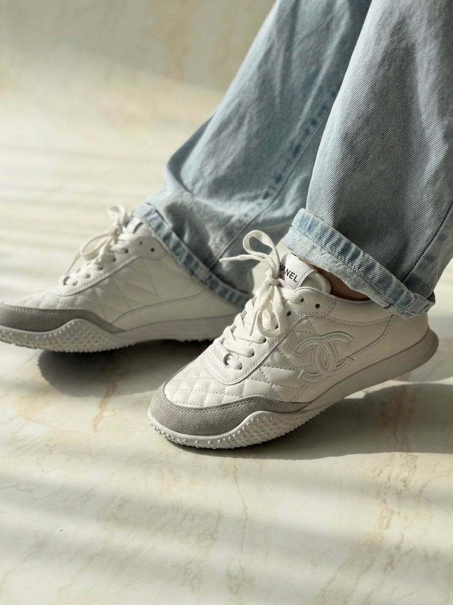 Chanel Iconic Quilted Leather Low-Top Sneakers