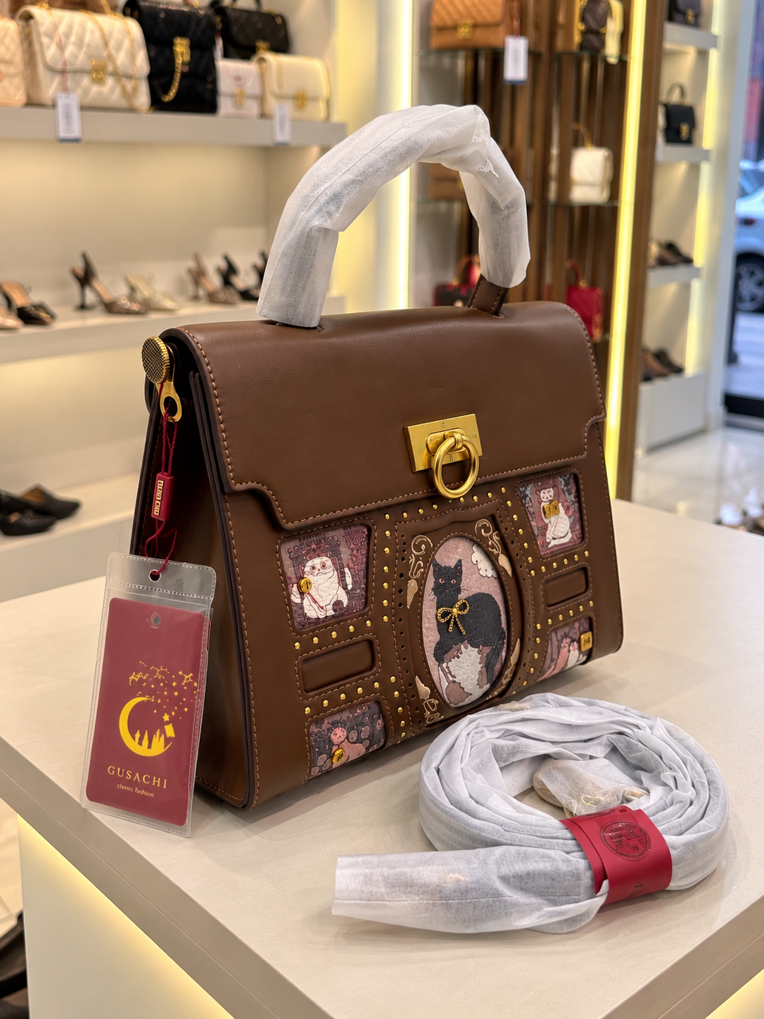 Vintage Cat Tarot Handbag