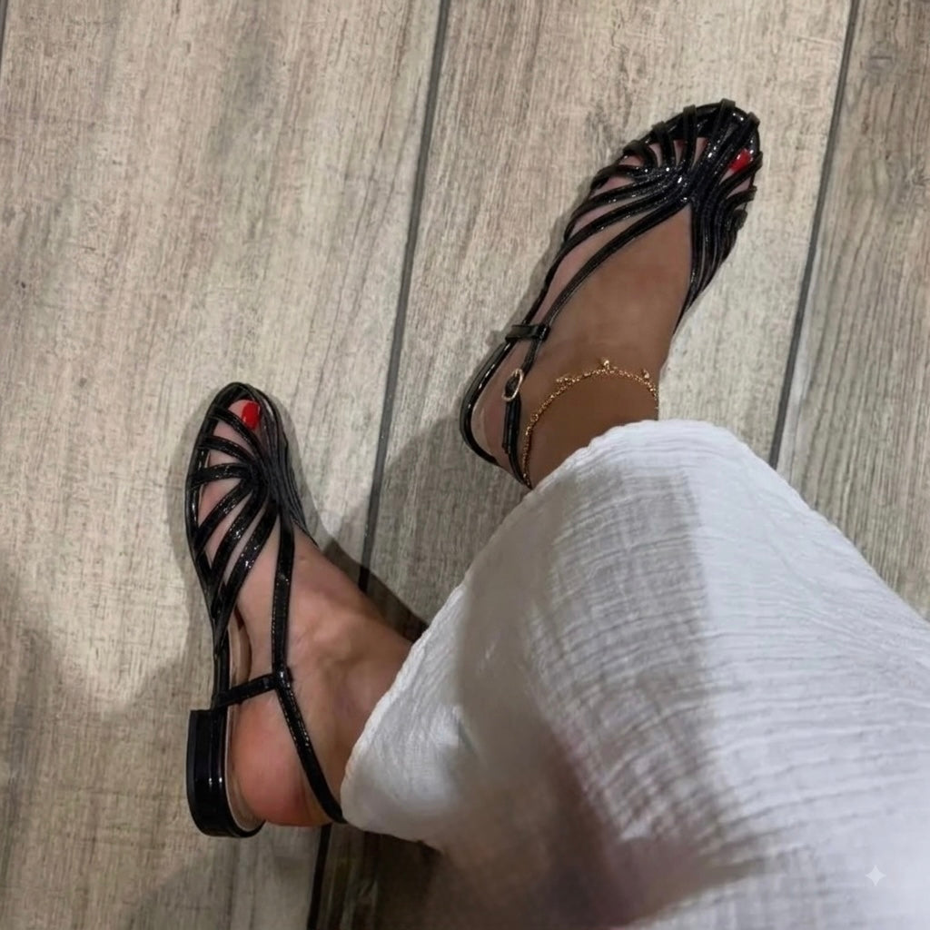 Strappy Cage Slingback Flats