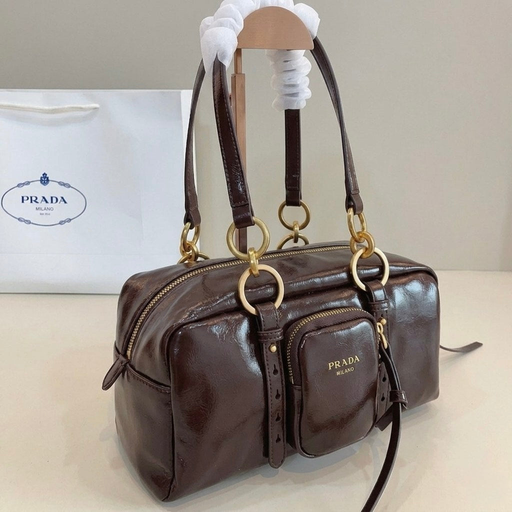 Dangle Medium Leather Shoulder Bag