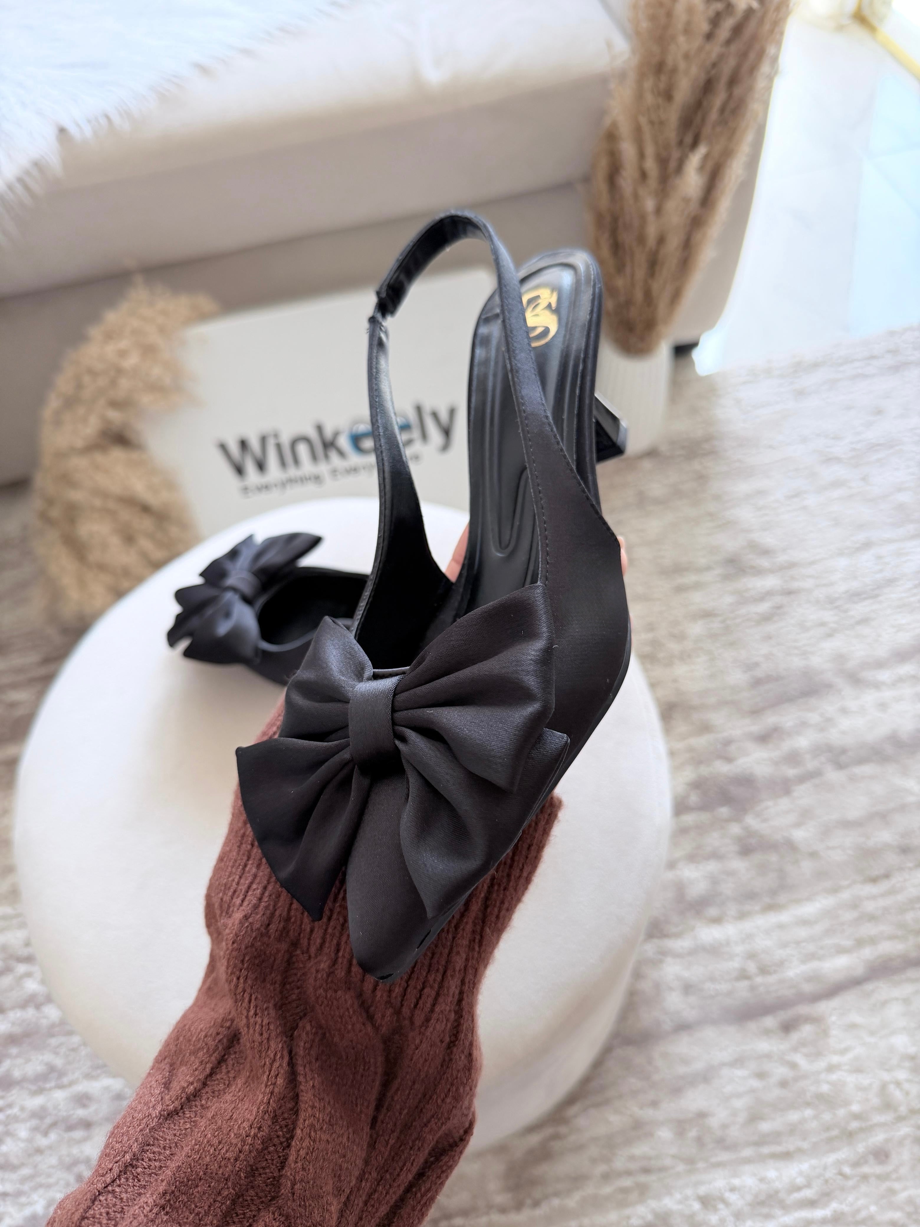 Elegant Satin Bow Heels