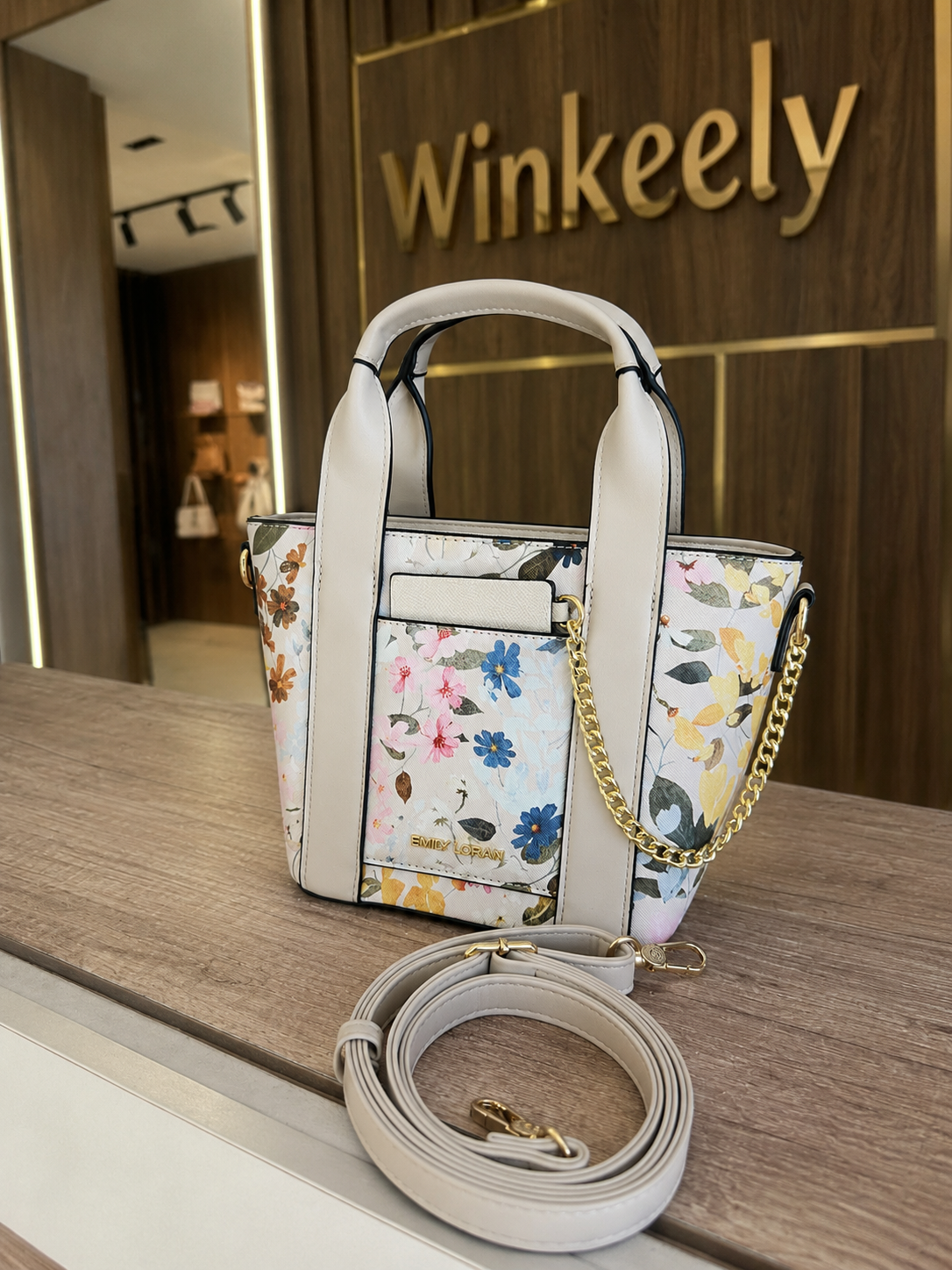 Emily Loran Floral Top Handle Satchel Bag