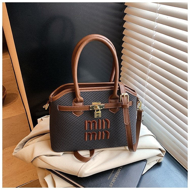 MIU MIU Aventure Canvas And Leather Bag