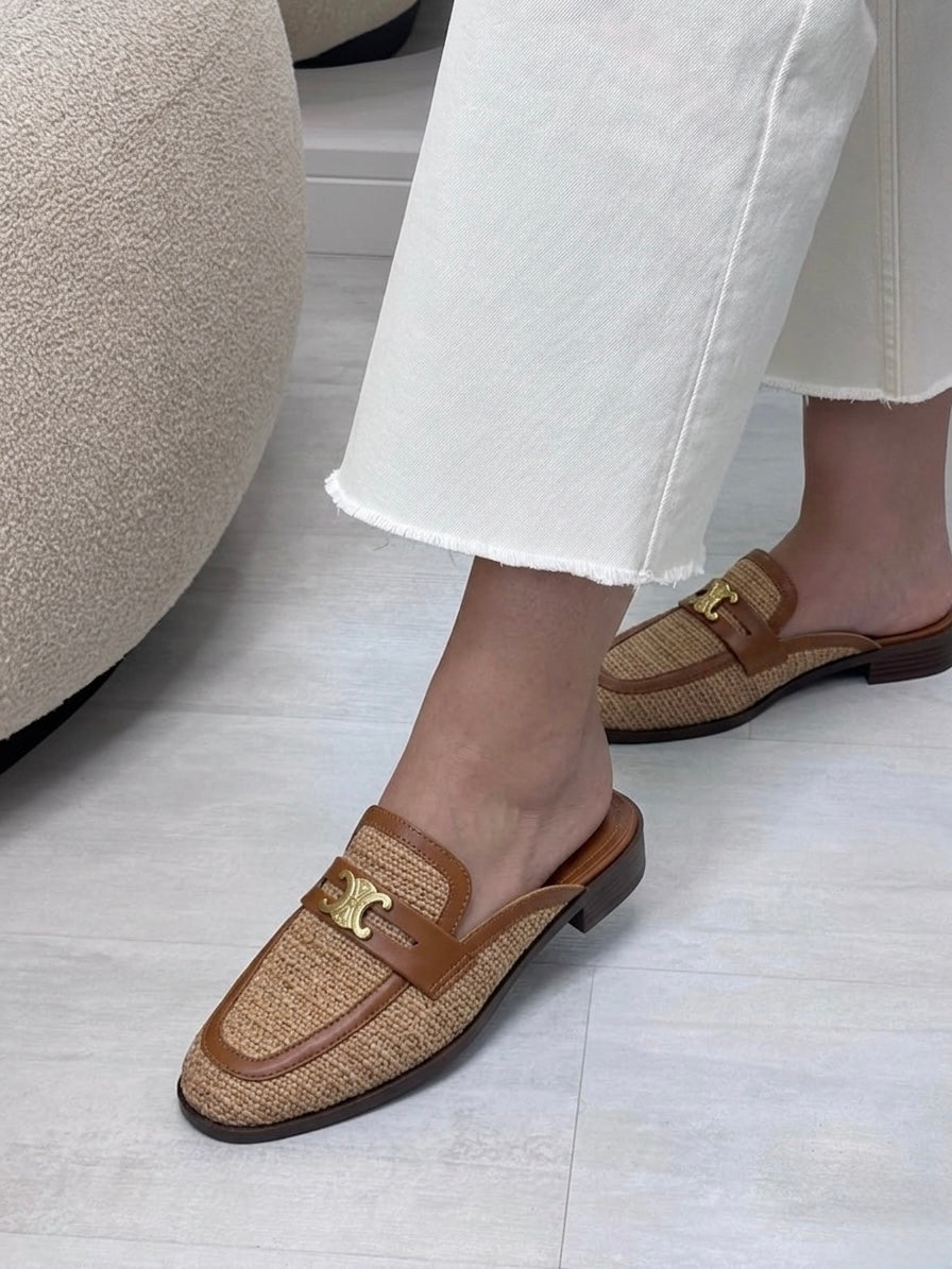 Celine Mules Woven Pattern