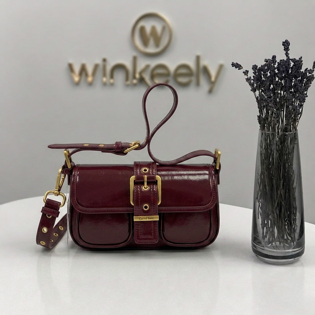 Glossy Buckle Mini Bag