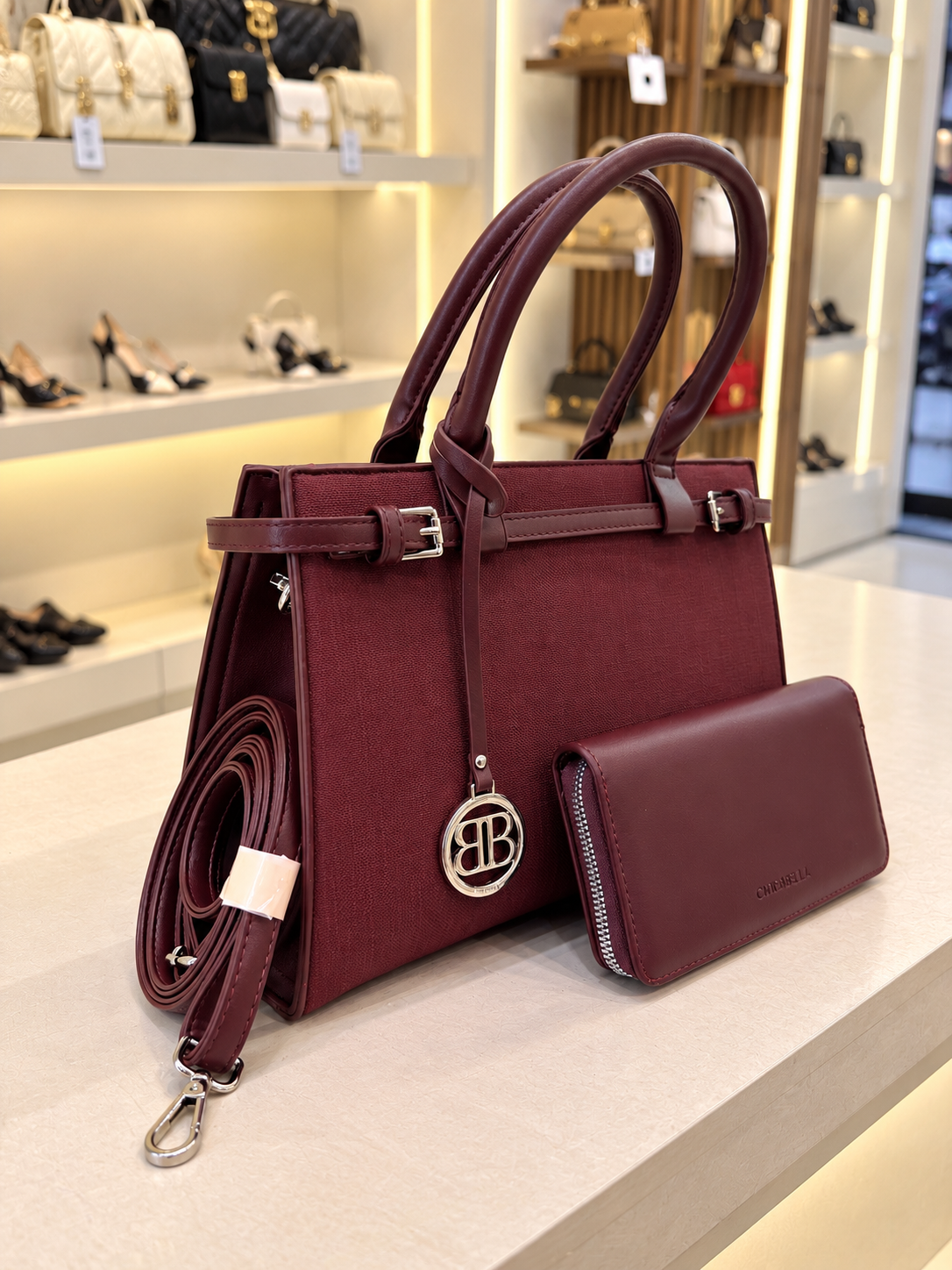 Structured Handbag & Wallet Set