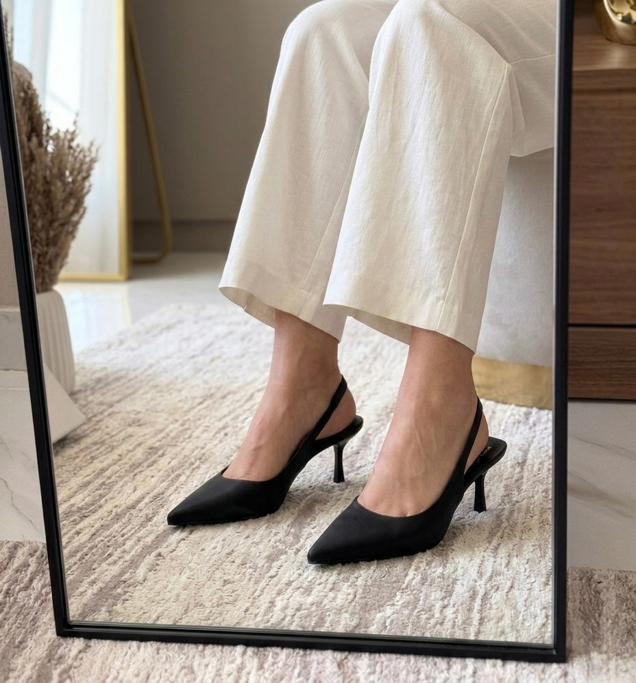 Satin Stiletto Pumps